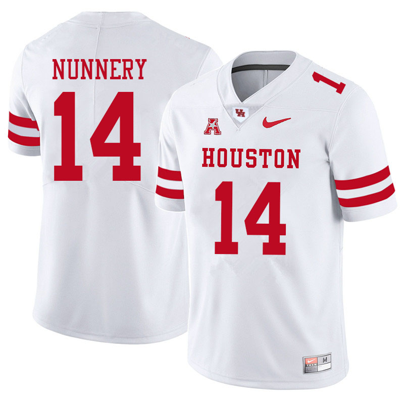 Men #14 Mannie Nunnery Houston Cougars College Football Jerseys Sale-White - Click Image to Close